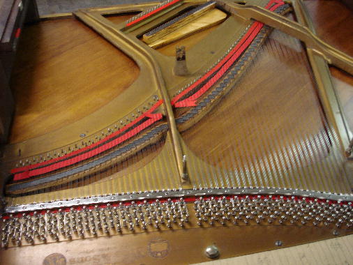 28 - Treble re-strung, pressure bar & braid installed, chipped to pitch